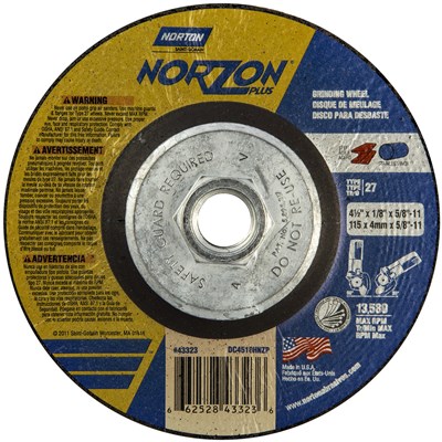 4-1/2 x 1/8 x 5/8-11 Norzon Plus Wheel