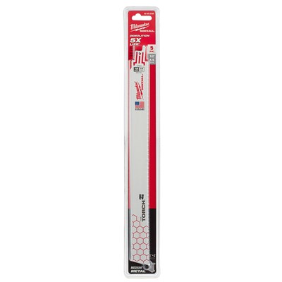 12 in 14TPI TORCH SAWZALL BLADE 5/PK