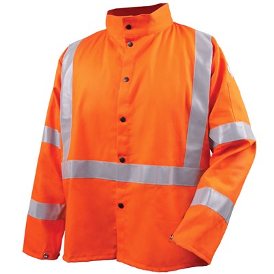 橙色W /反光焊缝外套