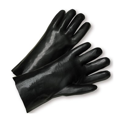 12个黑色PVC手套、光滑