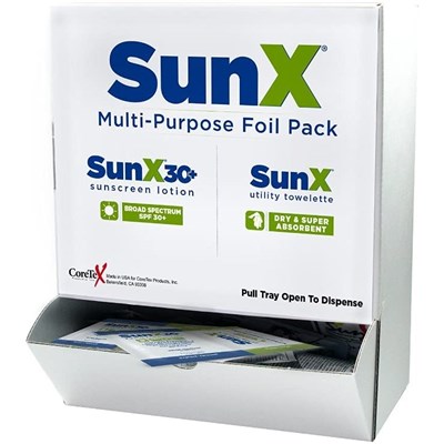 Sunx防晒霜SPF 30+湿巾，盒子