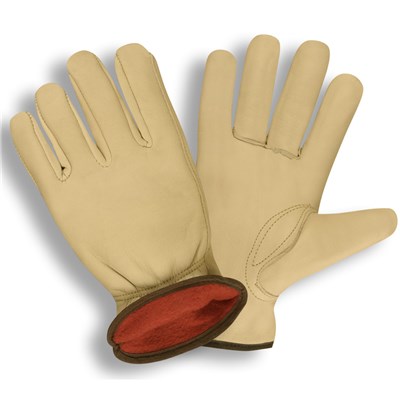 LEATHER DRIVERS GLOVE RED FLEECE LINED