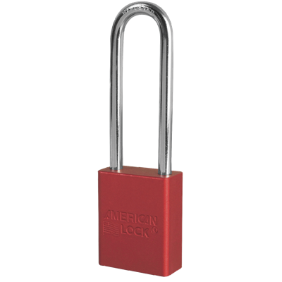 RED LOCKOUT LOCK, 3 in SHACKLE