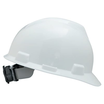 WHITE V-GARD SAFETY CAP W/