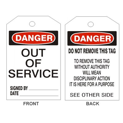 DANGER OUT OF SERVICE TAG (25/PK)