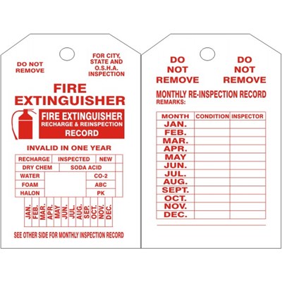 FIRE EXTINGUISHER INSP. TAG (25/PK)