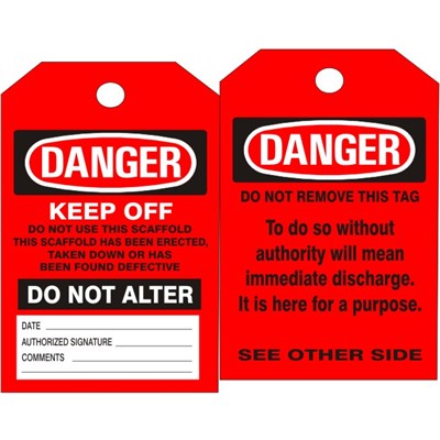 SCAFFOLD DANGER TAGS-RED (25/PK)